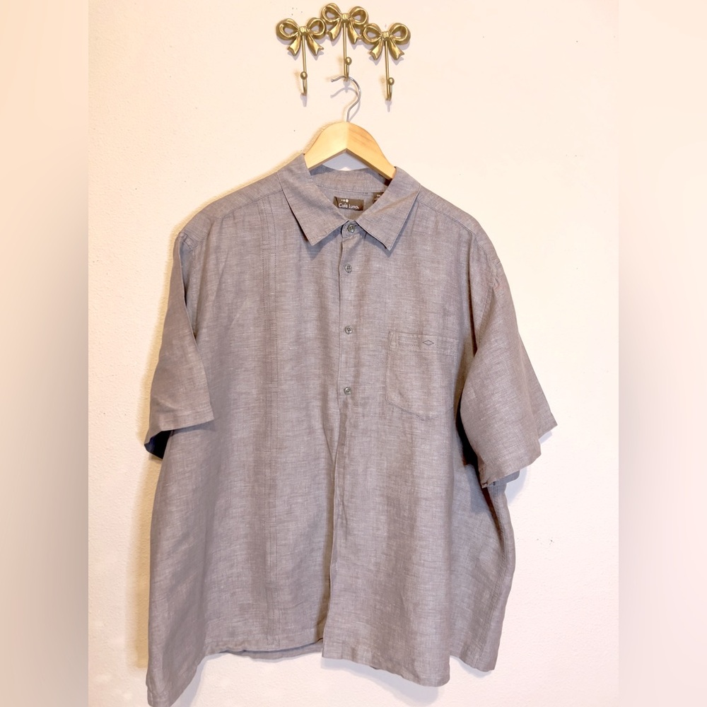 Cafe Luna Taupe/Brown Casual Button Down Shirt with Classic Collar